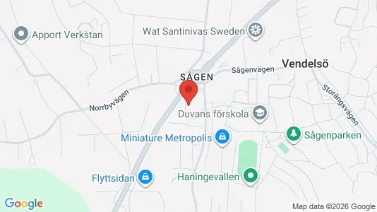 Kliniklokaler att hyra i Haninge - kort over placeringen