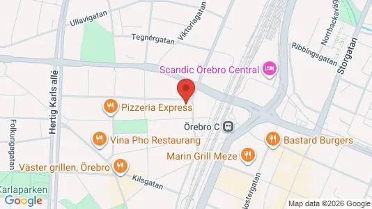 Kliniklokaler att hyra i Örebro - kort over placeringen