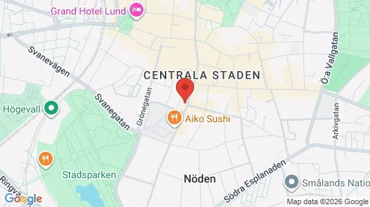 Kliniklokaler att hyra i Lund - kort over placeringen