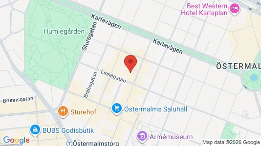 Kontorslokaler att hyra i Östermalm - kort over placeringen