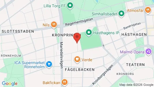 Kliniklokaler att hyra i Malmö Centrum - kort over placeringen
