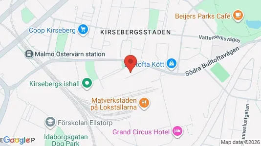 Kliniklokaler att hyra i Kirseberg - kort over placeringen